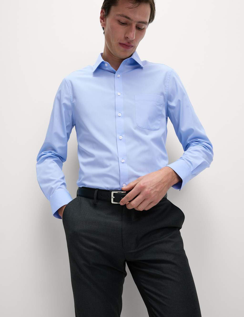 2pk Skinny Fit Easy Iron Cotton Blend Shirts 4 of 7