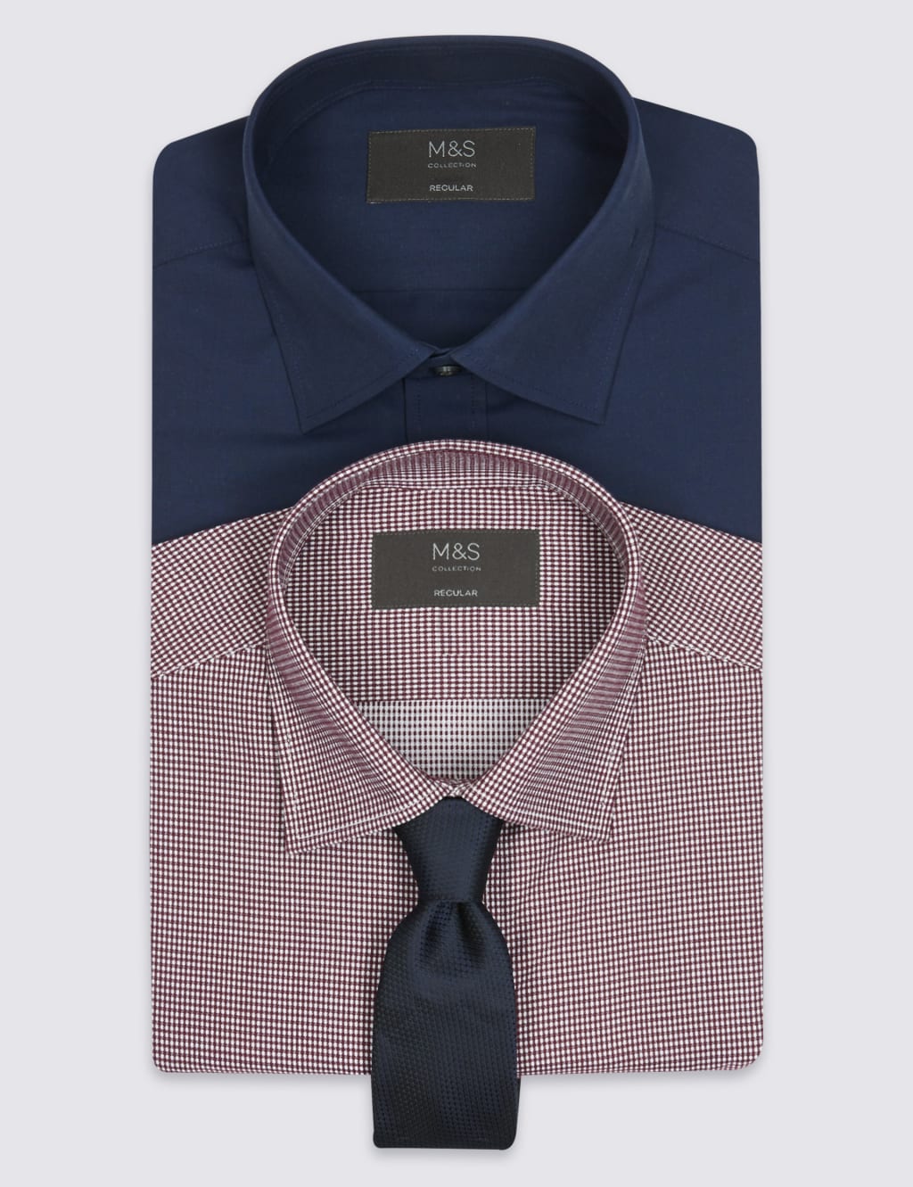 2 Pack Regular Fit Shirts with Tie 2 of 6