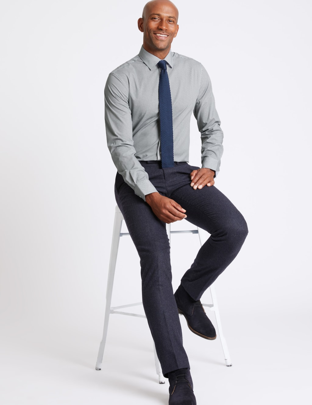 3 Pack Cotton Blend Slim Fit Shirts 3 of 6