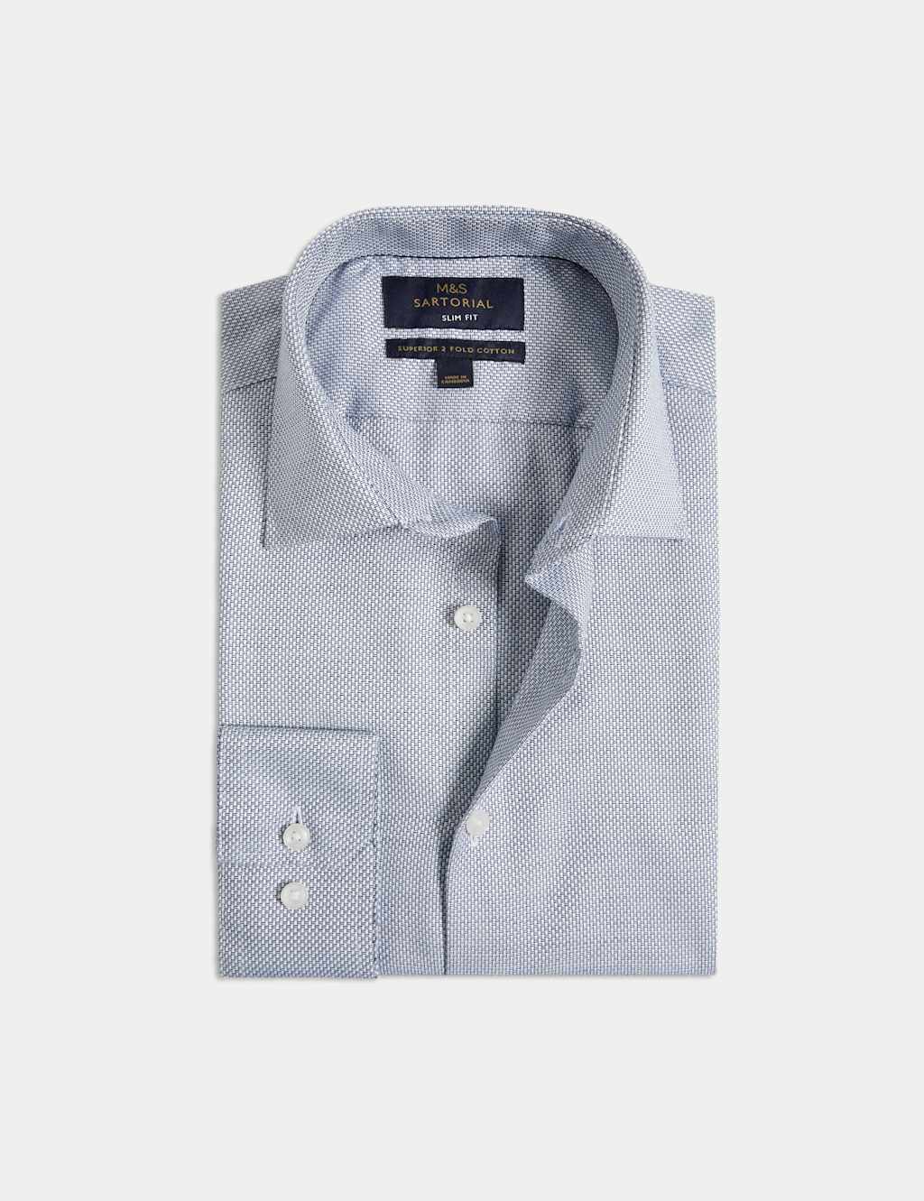Slim Fit Luxury Pure Cotton Textured Shirt 2 of 7