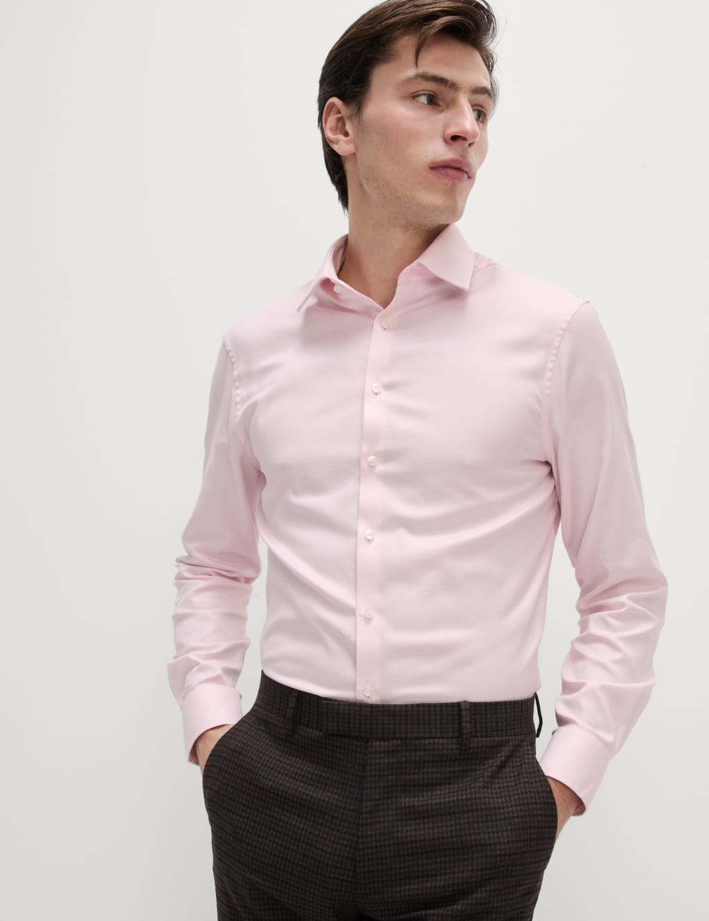 Tailored Fit Luxury Pure Cotton Textured Shirt 6 of 7
