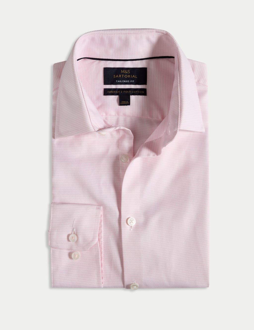 Tailored Fit Luxury Pure Cotton Textured Shirt 2 of 7