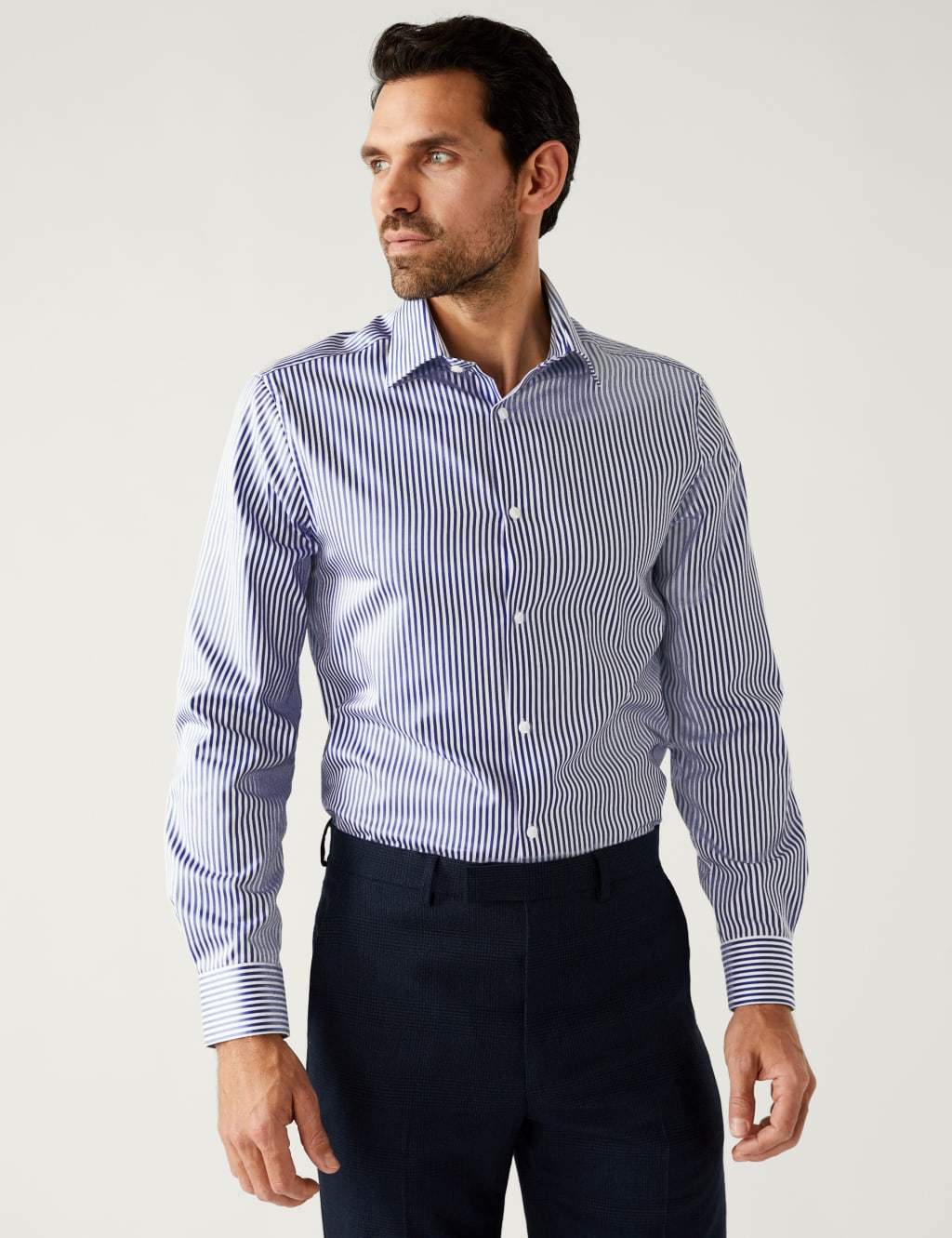 Slim Fit Pure Cotton Striped Shirt 1 of 10