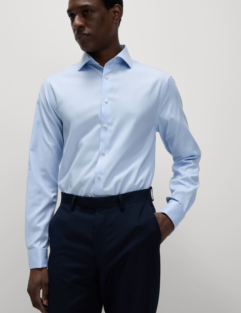 Regular Fit Luxury Cotton Double Cuff Twill Shirt 6 of 8