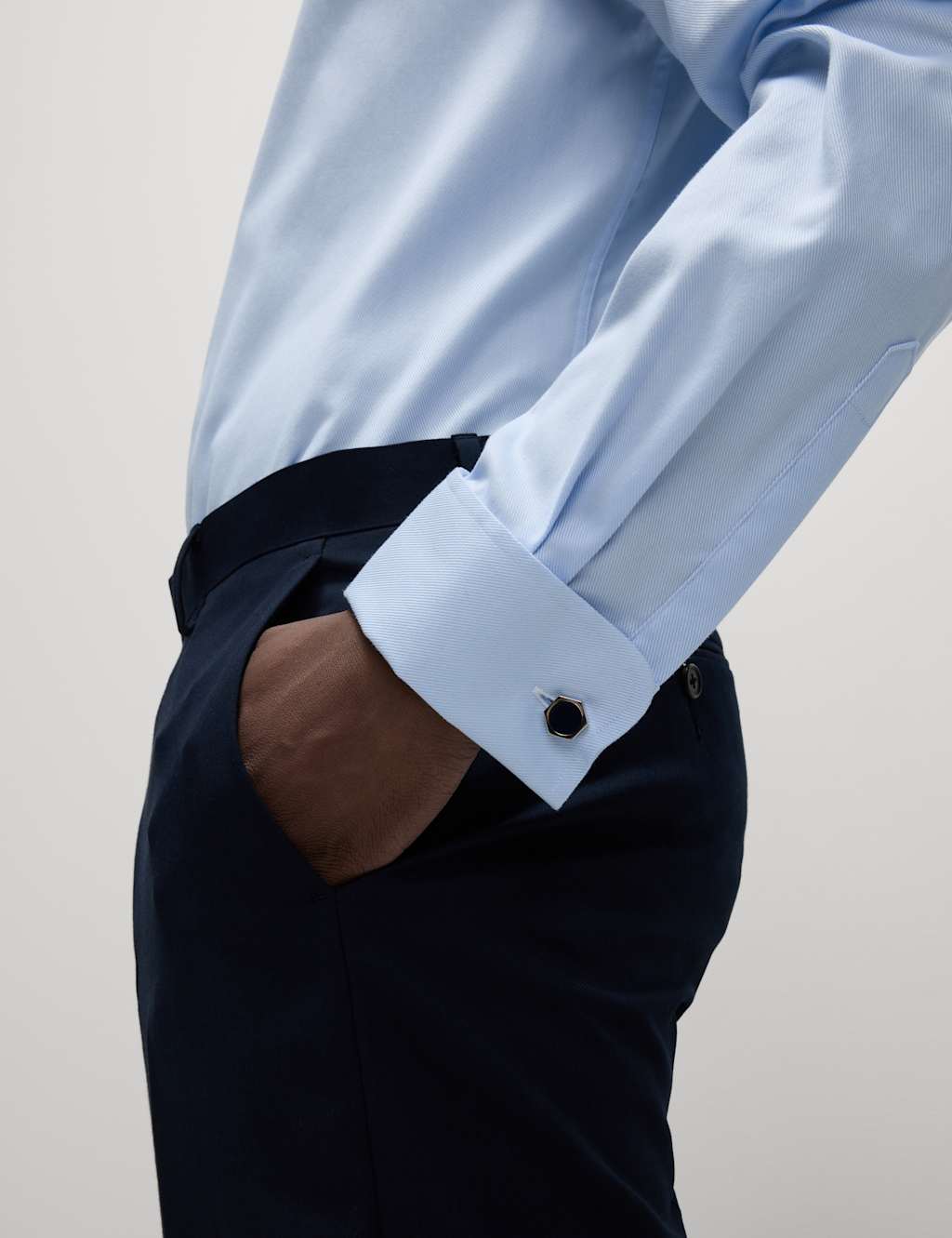 Regular Fit Luxury Cotton Double Cuff Twill Shirt 7 of 8