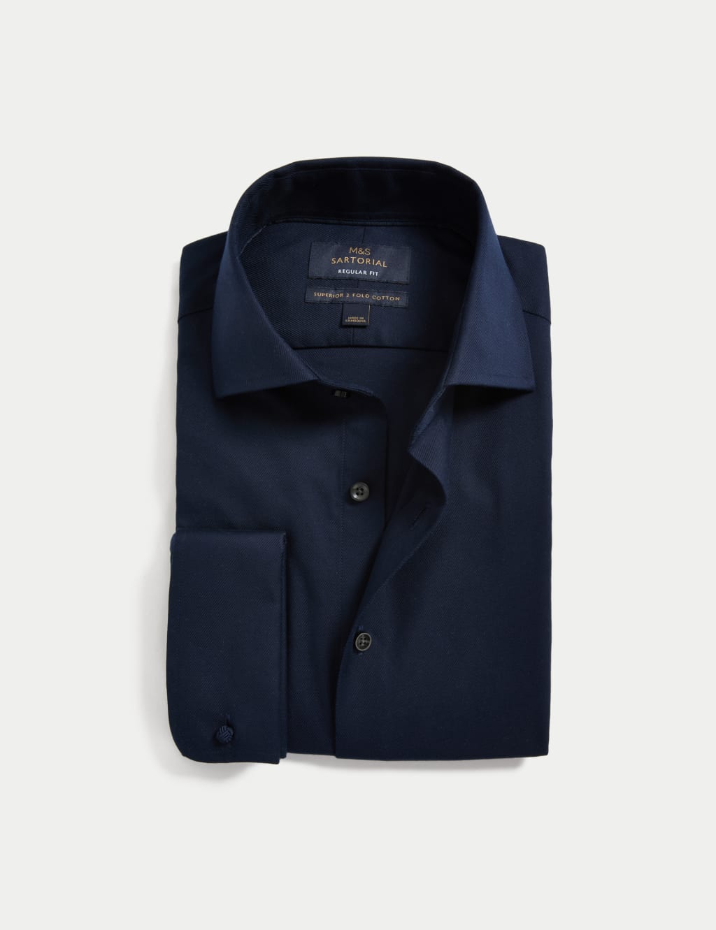Regular Fit Luxury Cotton Double Cuff Twill Shirt 2 of 7