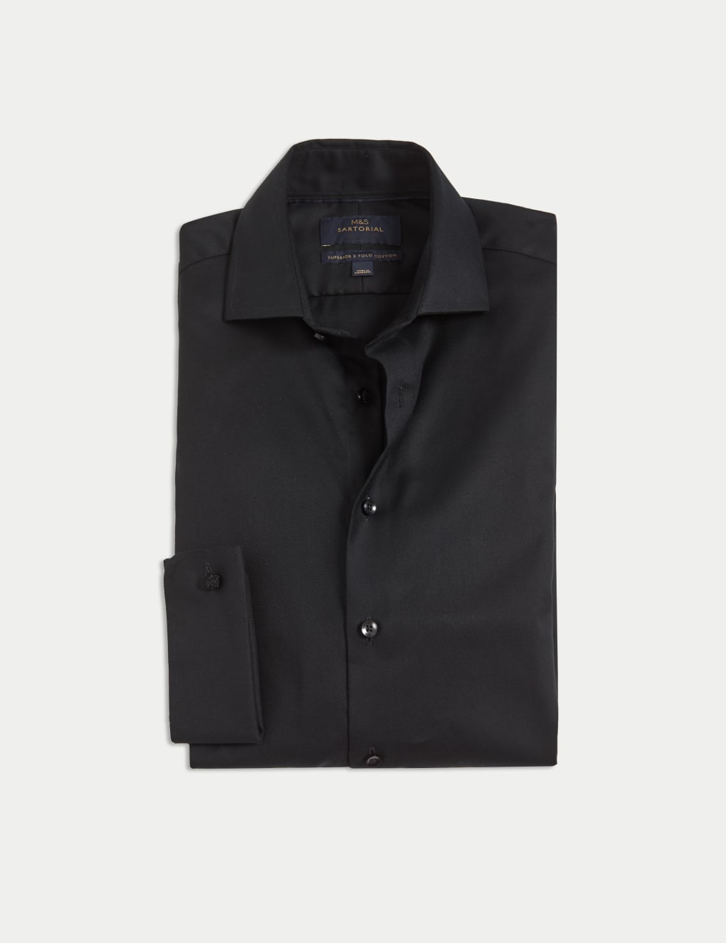 Regular Fit Luxury Cotton Double Cuff Twill Shirt 1 of 2