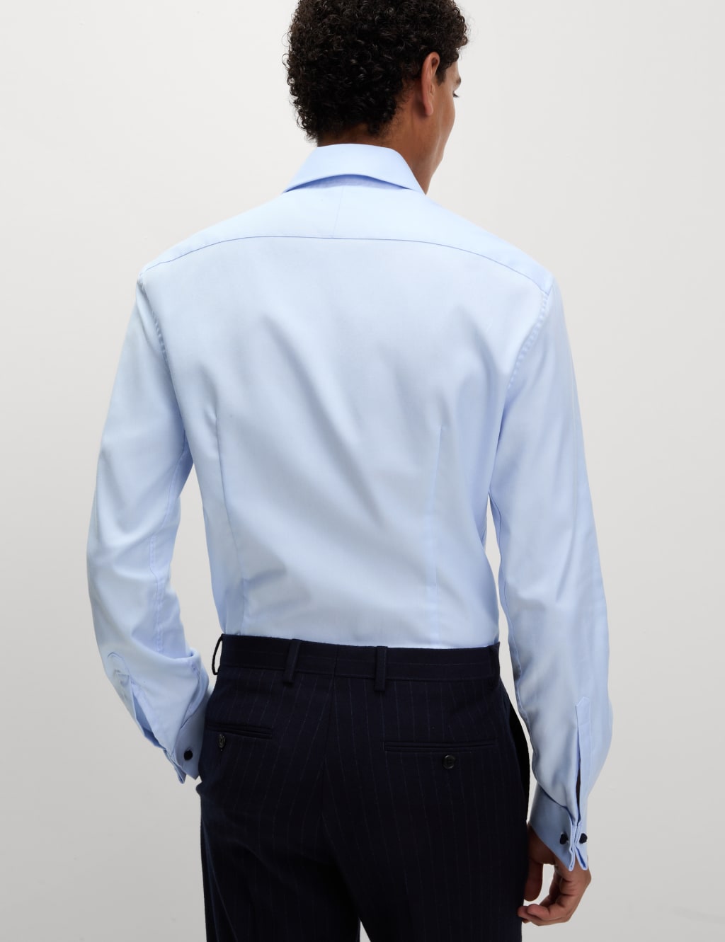 Slim Fit Luxury Cotton Double Cuff Twill Shirt 4 of 7