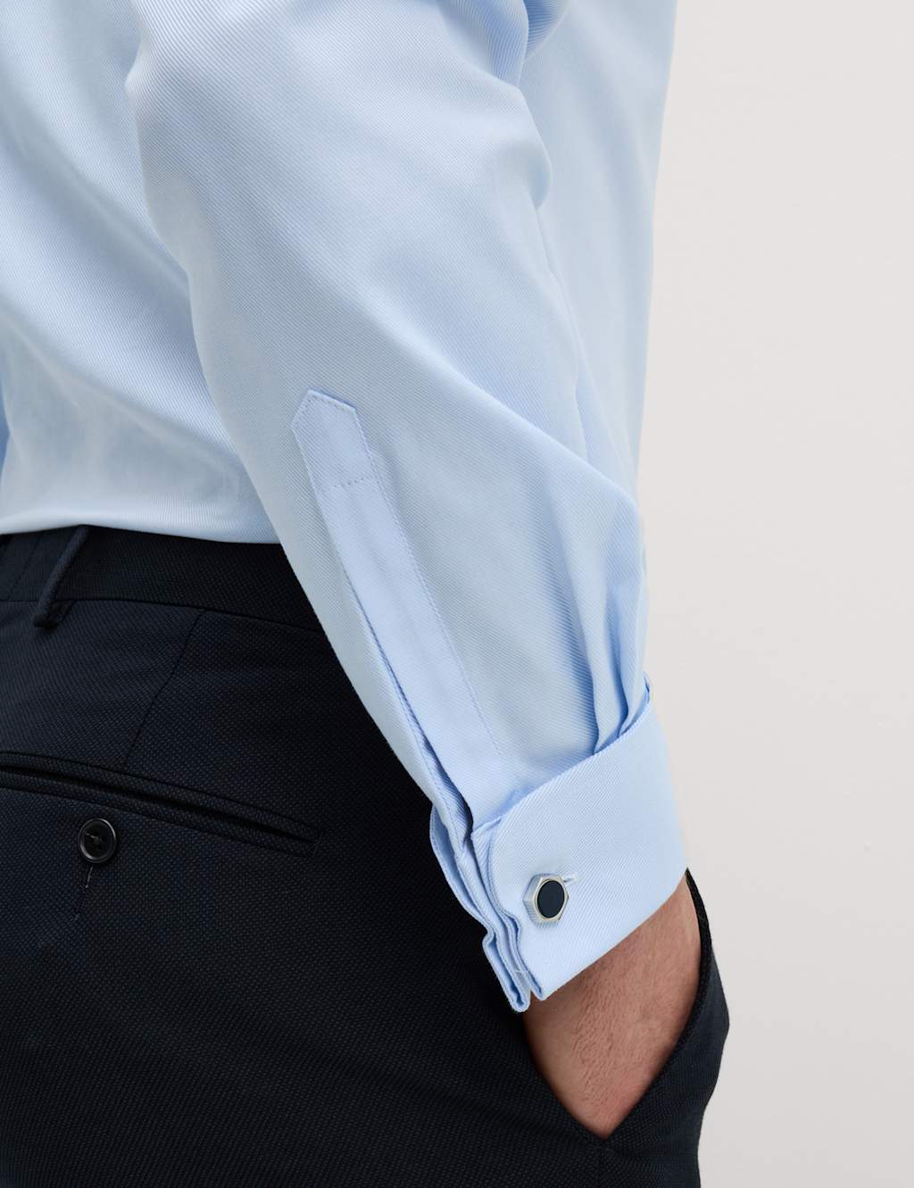 Tailored Fit Luxury Cotton Double Cuff Twill Shirt 6 of 8