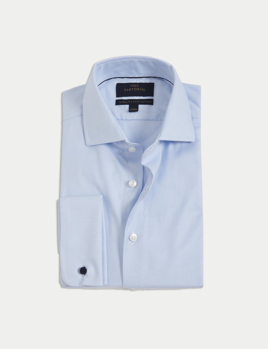 Tailored Fit Luxury Cotton Double Cuff Twill Shirt 2 of 8