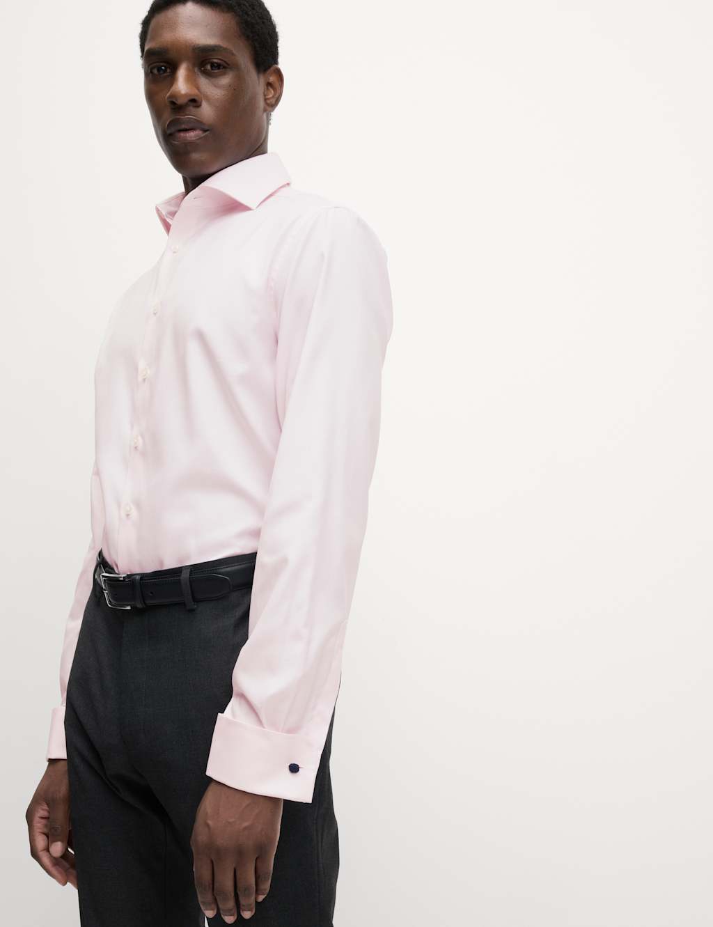 Tailored Fit Luxury Cotton Double Cuff Twill Shirt 5 of 6