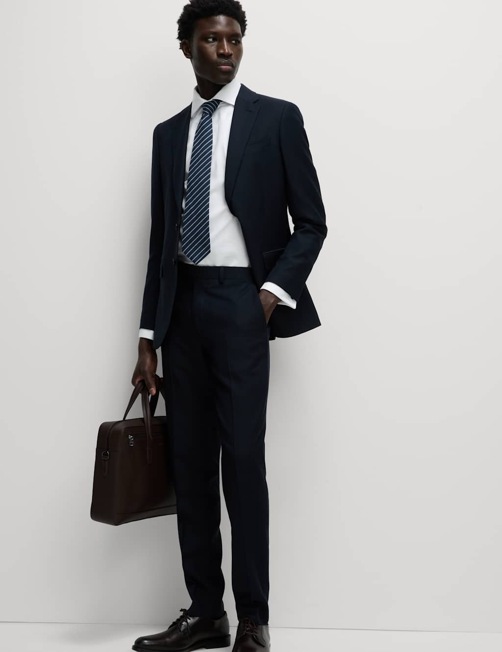 Tailored Fit Luxury Cotton Double Cuff Twill Shirt 6 of 7