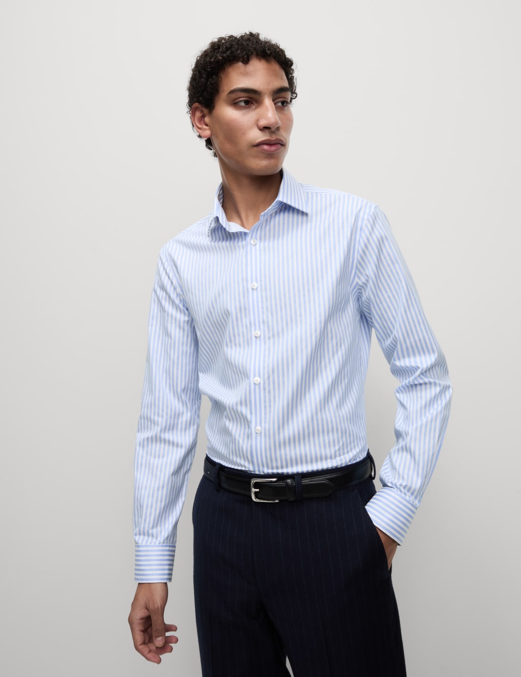 Slim Fit Luxury Cotton Striped Shirt 1 of 6