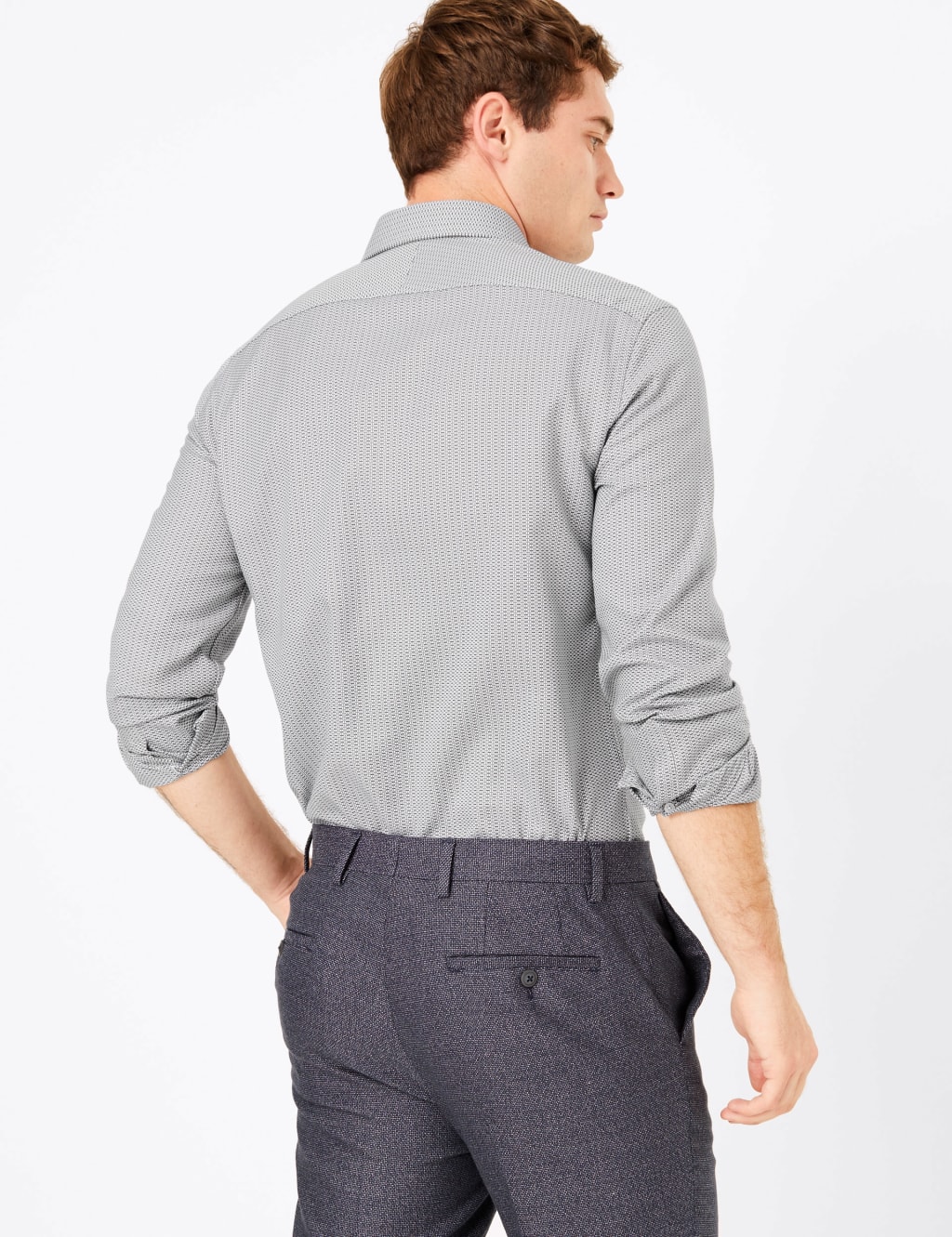 Tailored Fit Pure Cotton Textured Shirt 4 of 4