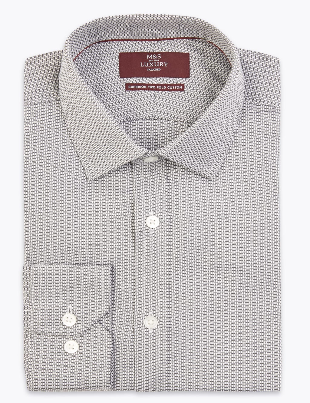 Tailored Fit Pure Cotton Textured Shirt 2 of 4