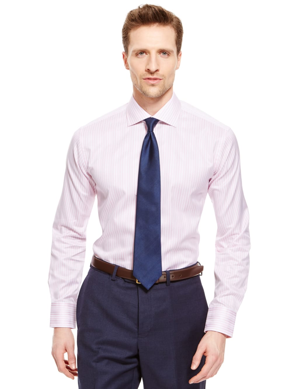 Pure Cotton Herringbone Bengal Striped Shirt 1 of 6