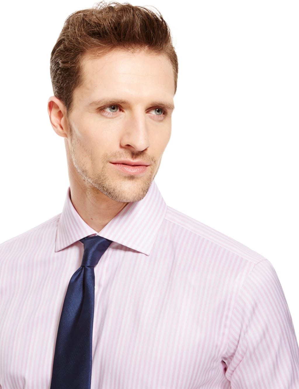 Pure Cotton Herringbone Bengal Striped Shirt 4 of 6