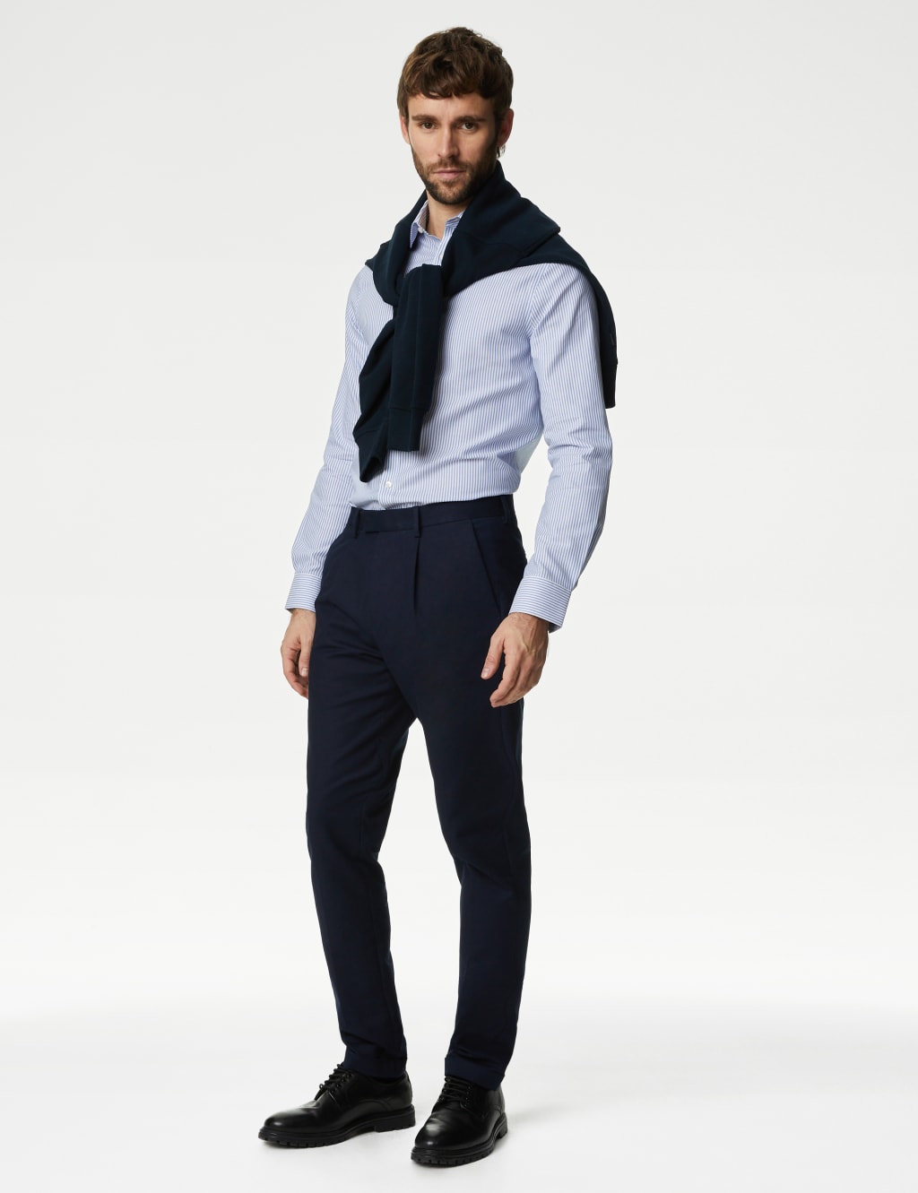 Slim Fit Non Iron Pure Cotton Stripe Shirt 3 of 6