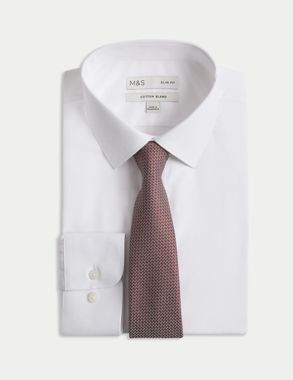 Slim Fit Easy Iron Shirt and Tie 2 of 6