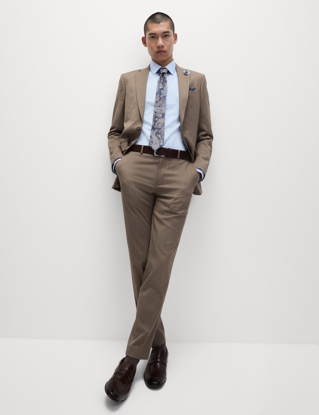 4pc Regular Fit Easy Iron Shirt and Tie Set 3 of 6