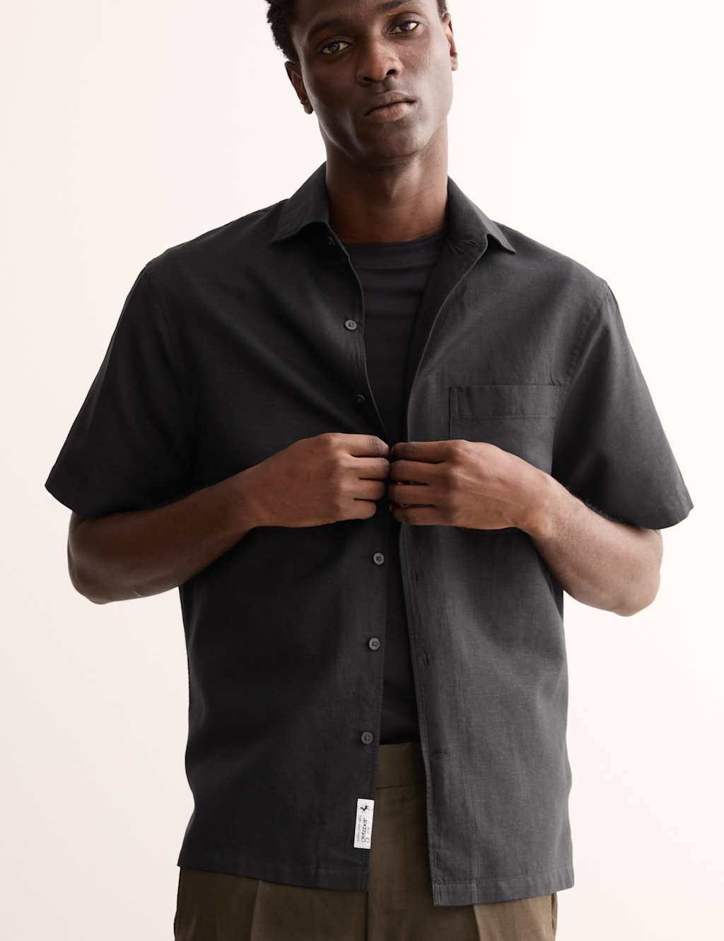 Regular Fit Luxury Linen Cotton Blend Short Sleeve Shirt 8 of 8