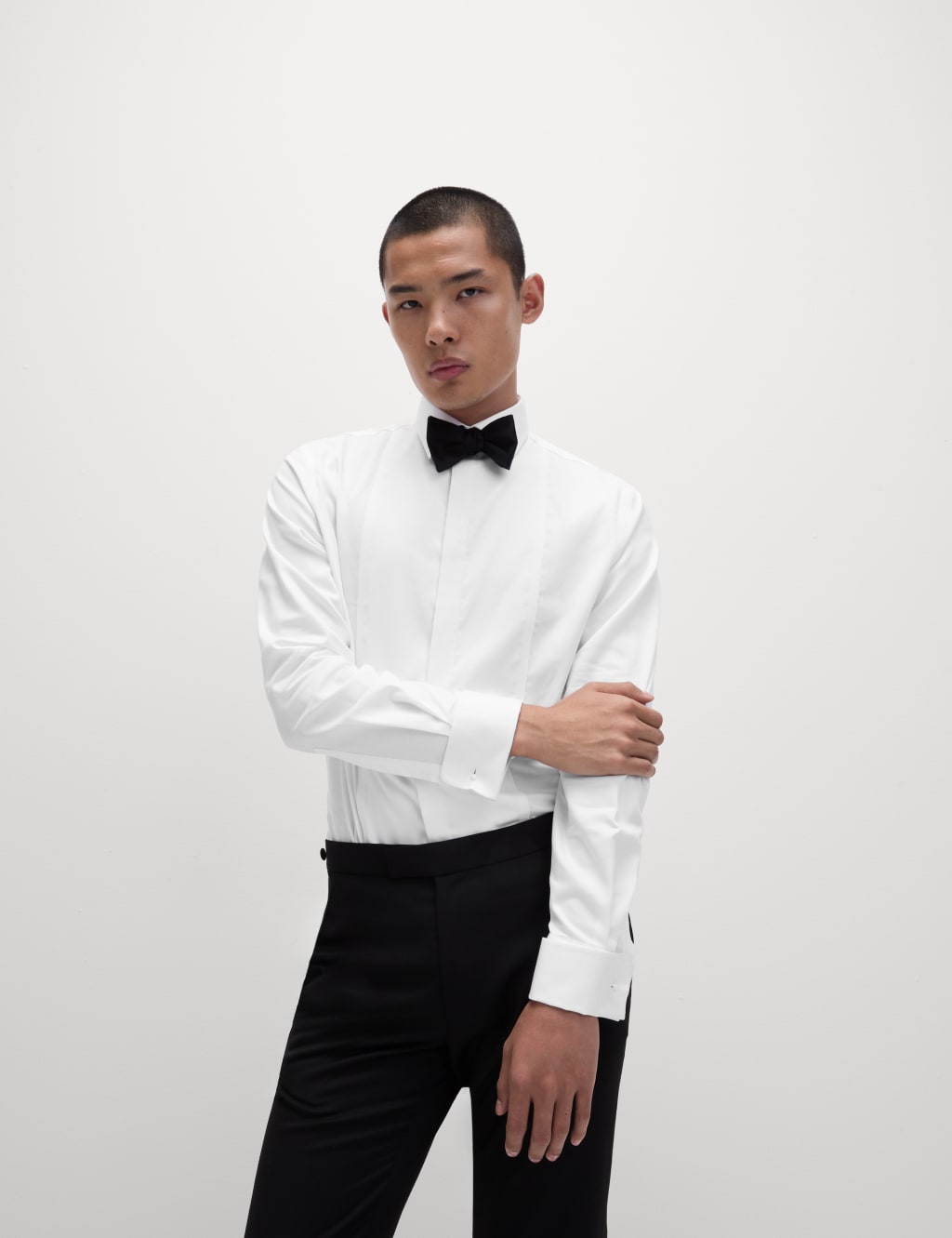 Regular Fit Cotton Dress Shirt with Bow Tie 5 of 6