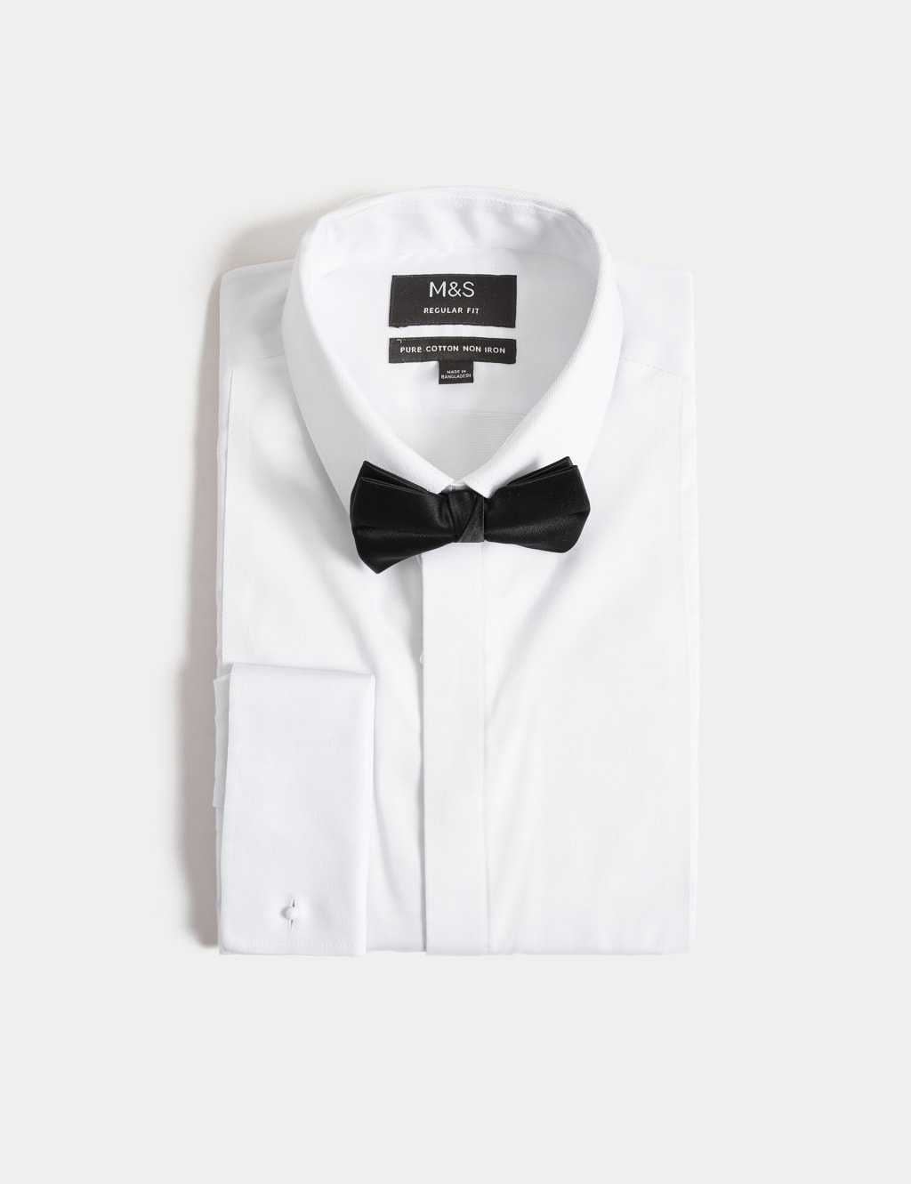 Regular Fit Cotton Dress Shirt with Bow Tie 2 of 6
