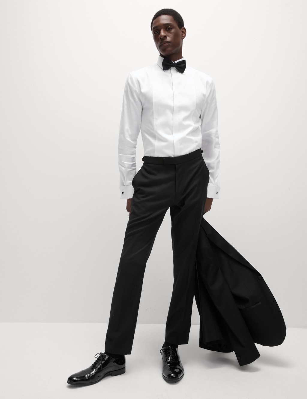 Slim Fit Cotton Dress Shirt with Bow Tie 4 of 8