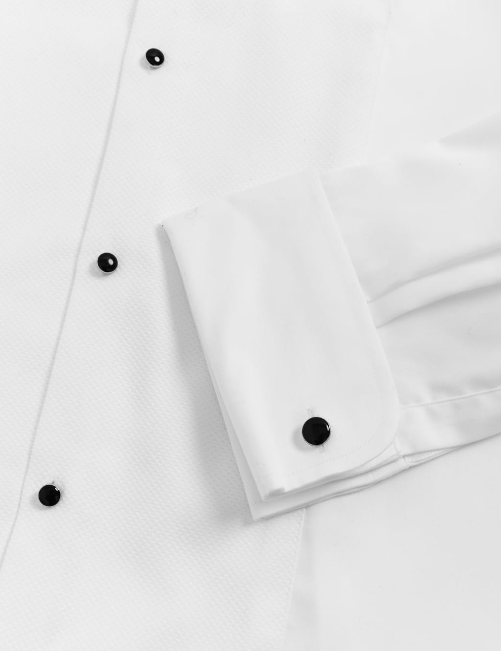 Manchester Slim Fit Dress Shirt with Convertible Cuffs and One Pocket - Cotton Blend
