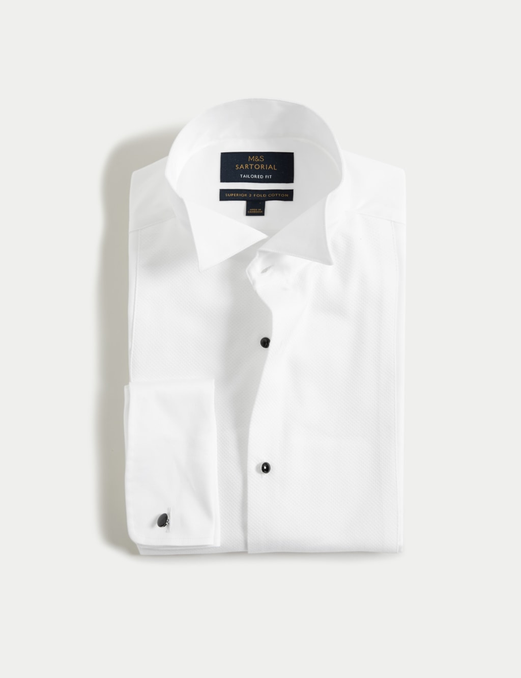 Tailored Fit Luxury Cotton Double Cuff Dress Shirt 1 of 3