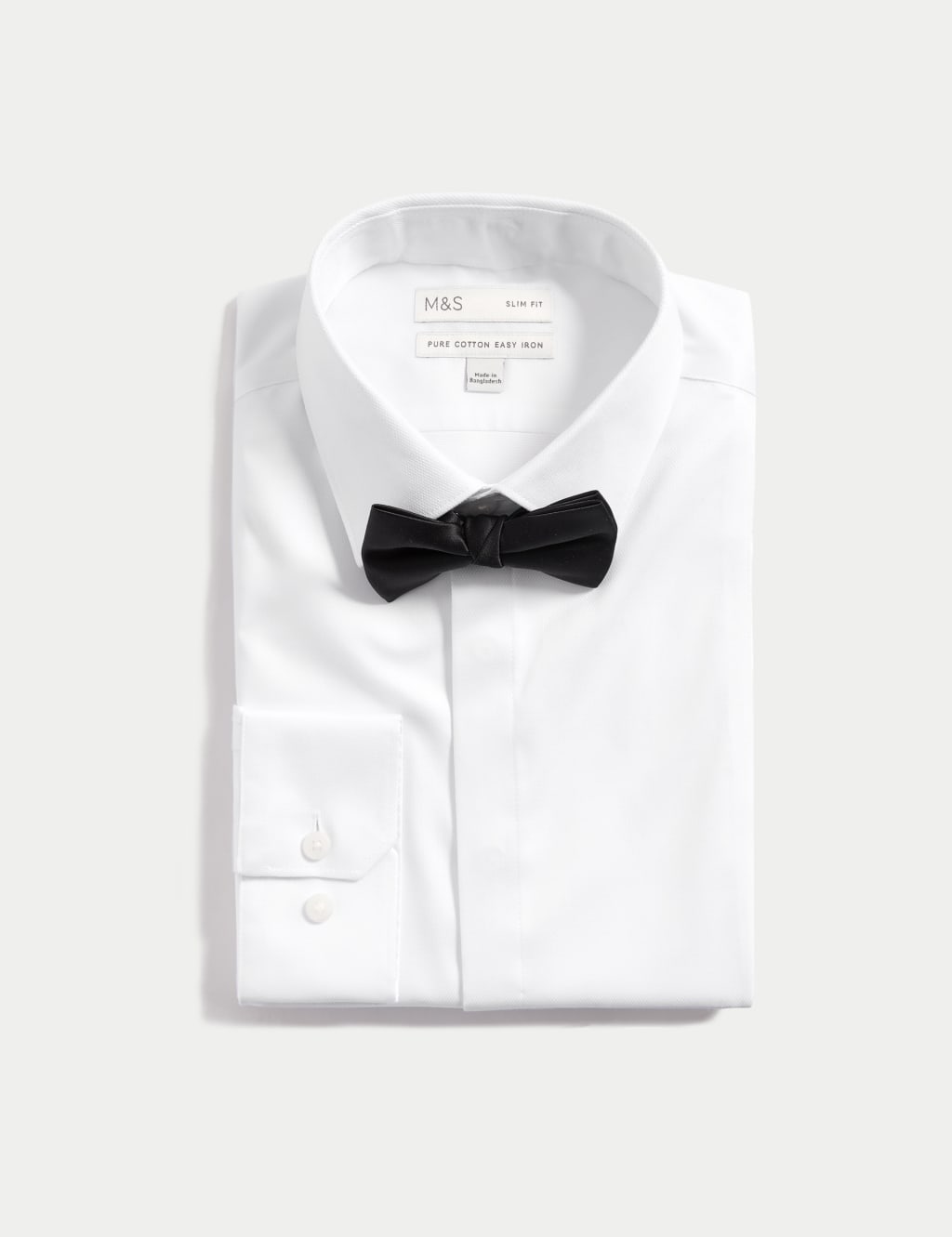 Slim Fit Cotton Dress Shirt with Bow Tie 2 of 6