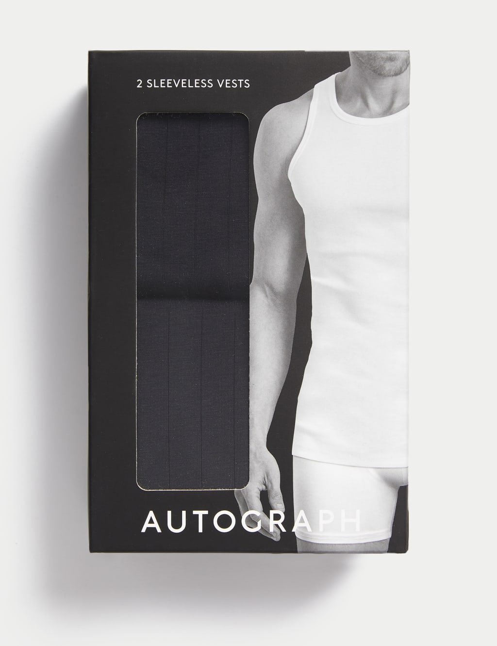 2pk Supima Cotton Drop Needle Sleeveless Vest Box Autograph M S