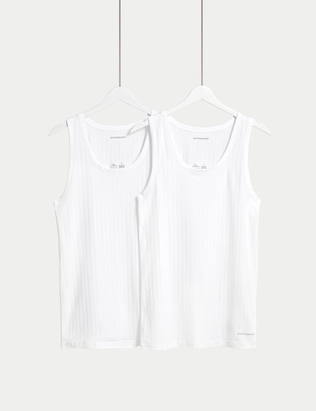 2pk Supima® Cotton Drop Needle Sleeveless Vest Box 3 of 6