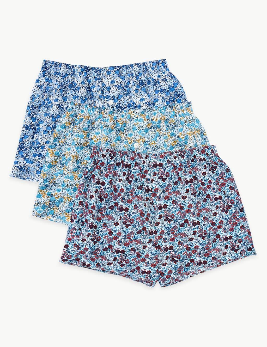 3pk Cotton Micro Floral Boxers 2 of 3