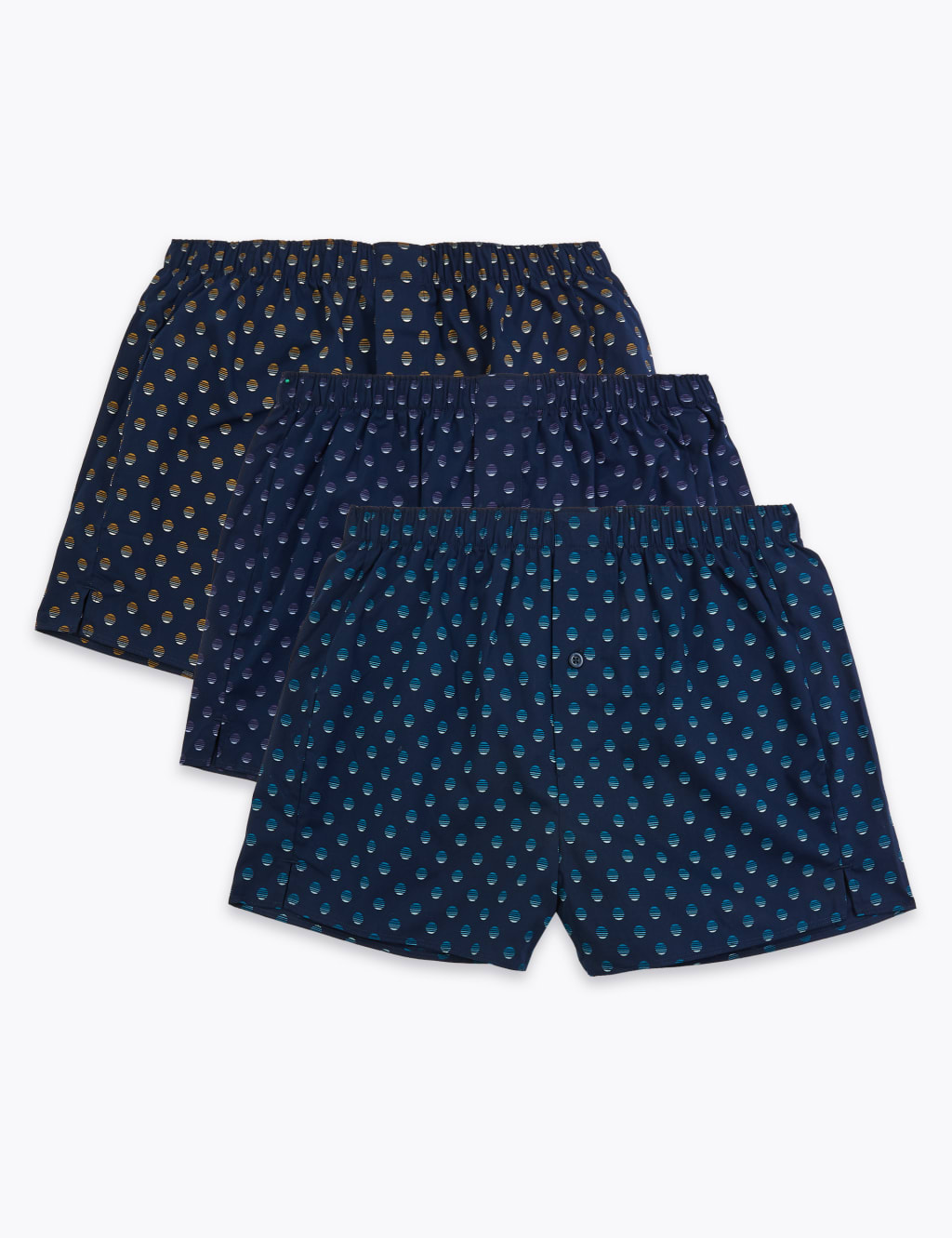 3pk Cotton Geometric Print Trunks 2 of 3