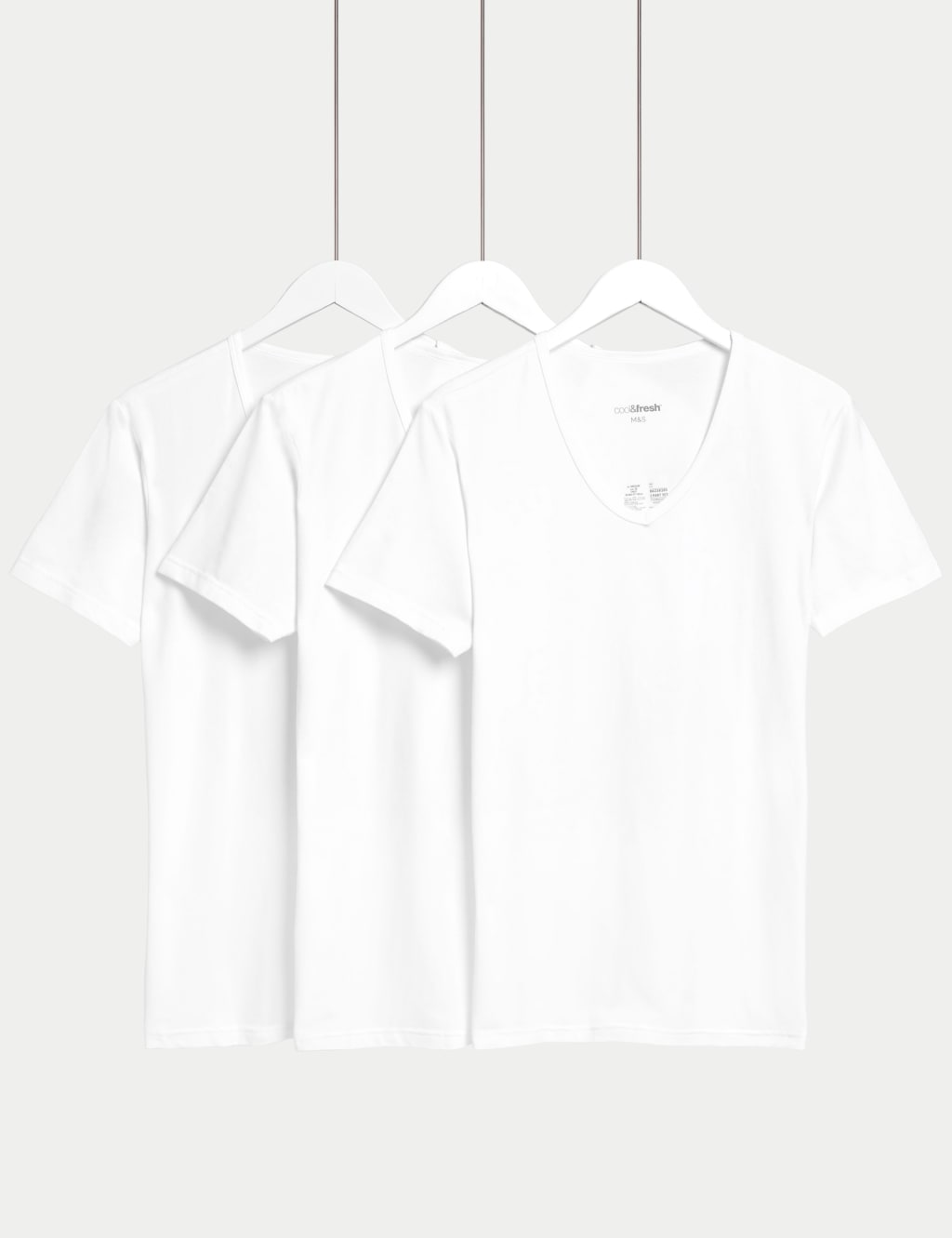 3pk Cotton Rich Cool & Fresh™ V-Neck Vests 1 of 2