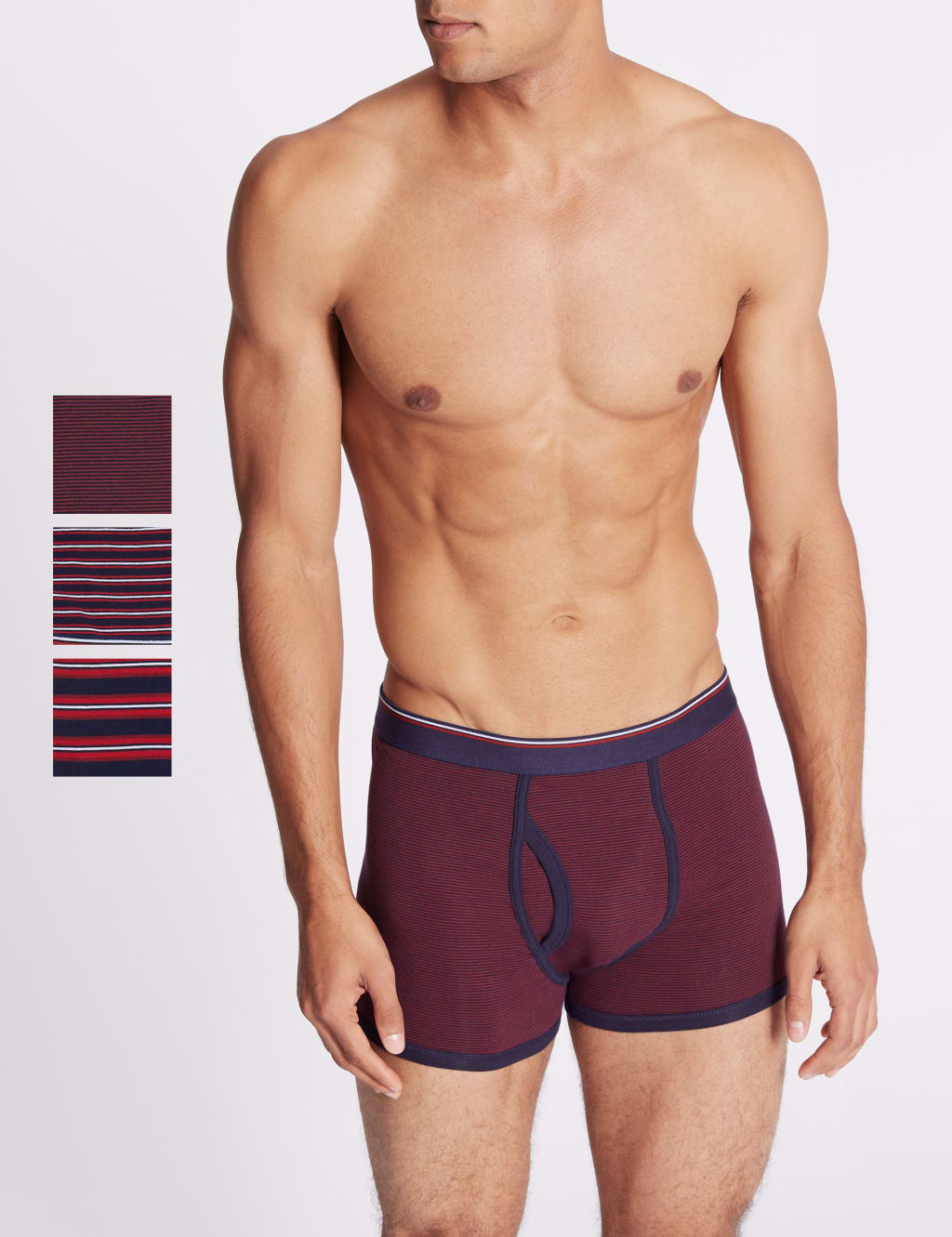 3pk Cotton Rich Striped Trunks 1 of 3
