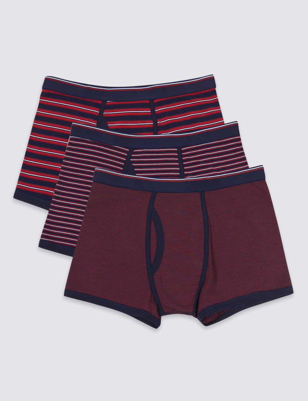 3pk Cotton Rich Striped Trunks 2 of 3