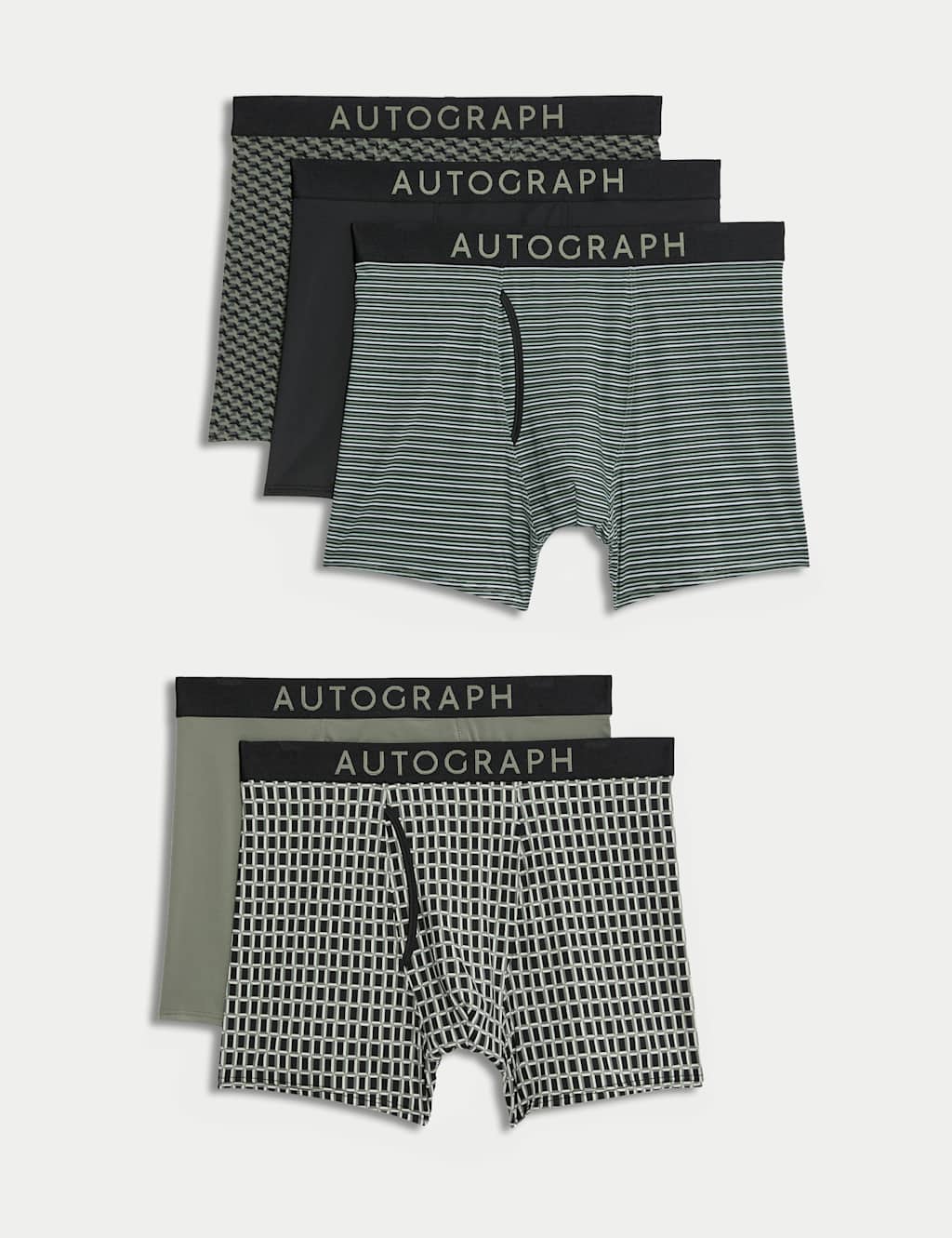5pk Microskin Geometric Stretch Trunks 3 of 6