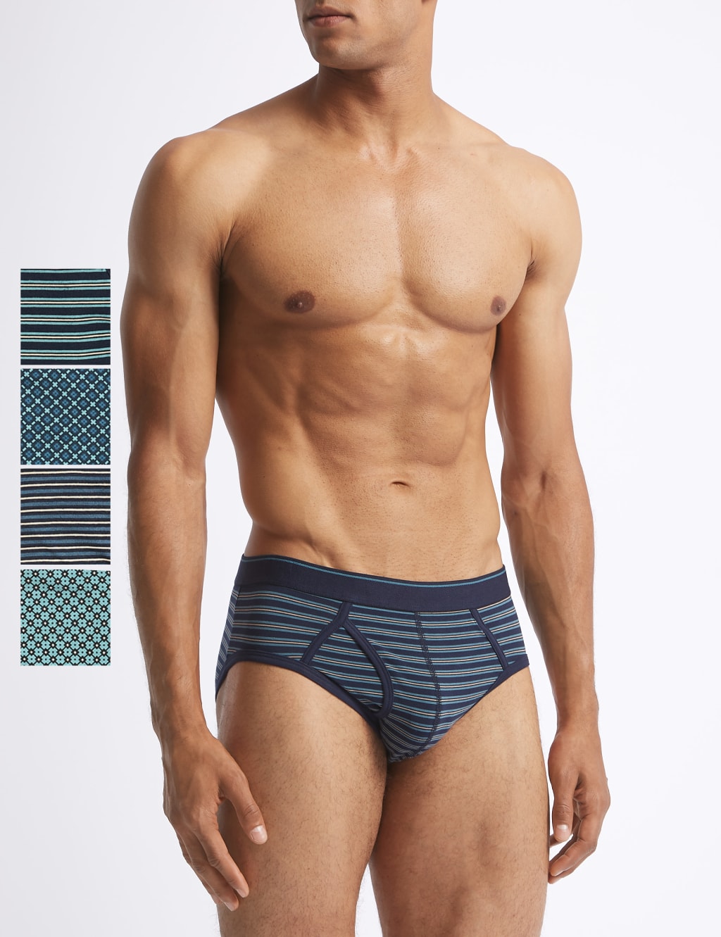 4 Pack Cotton Rich Briefs with StayNEW™ 1 of 3