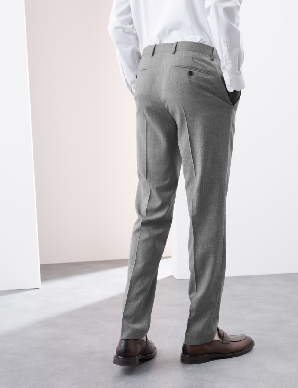 Tailored Fit Pure Wool Check Suit Trousers 5 of 5