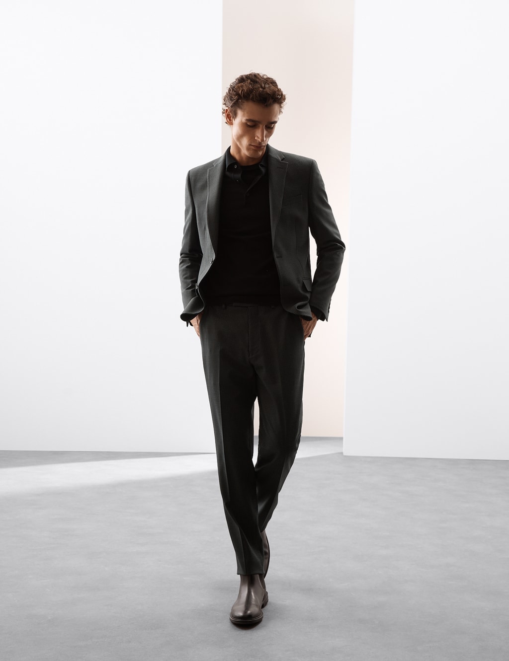 Black check suit jacket new arrivals