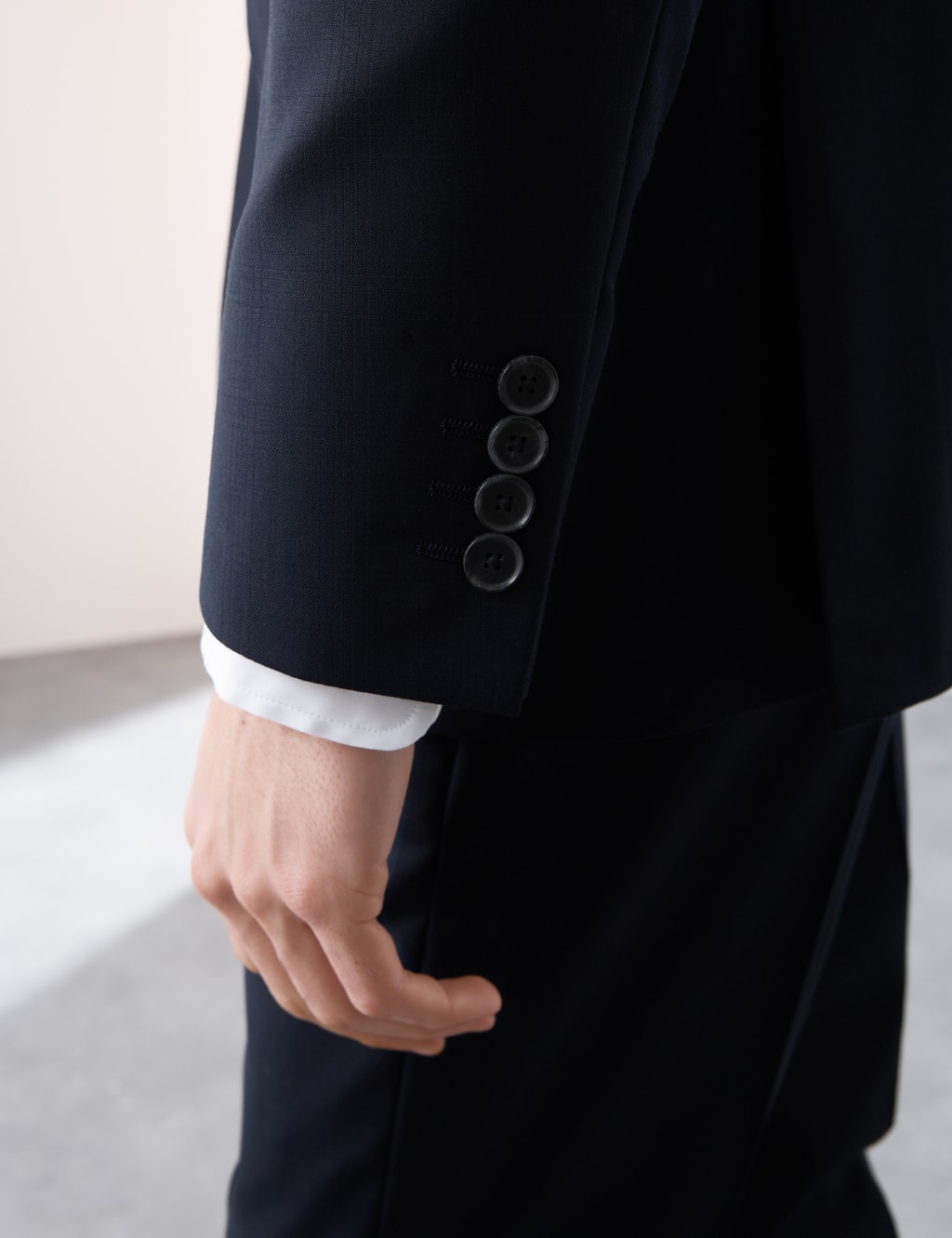 Tailored Fit Pure Wool Check Suit Jacket 7 of 8