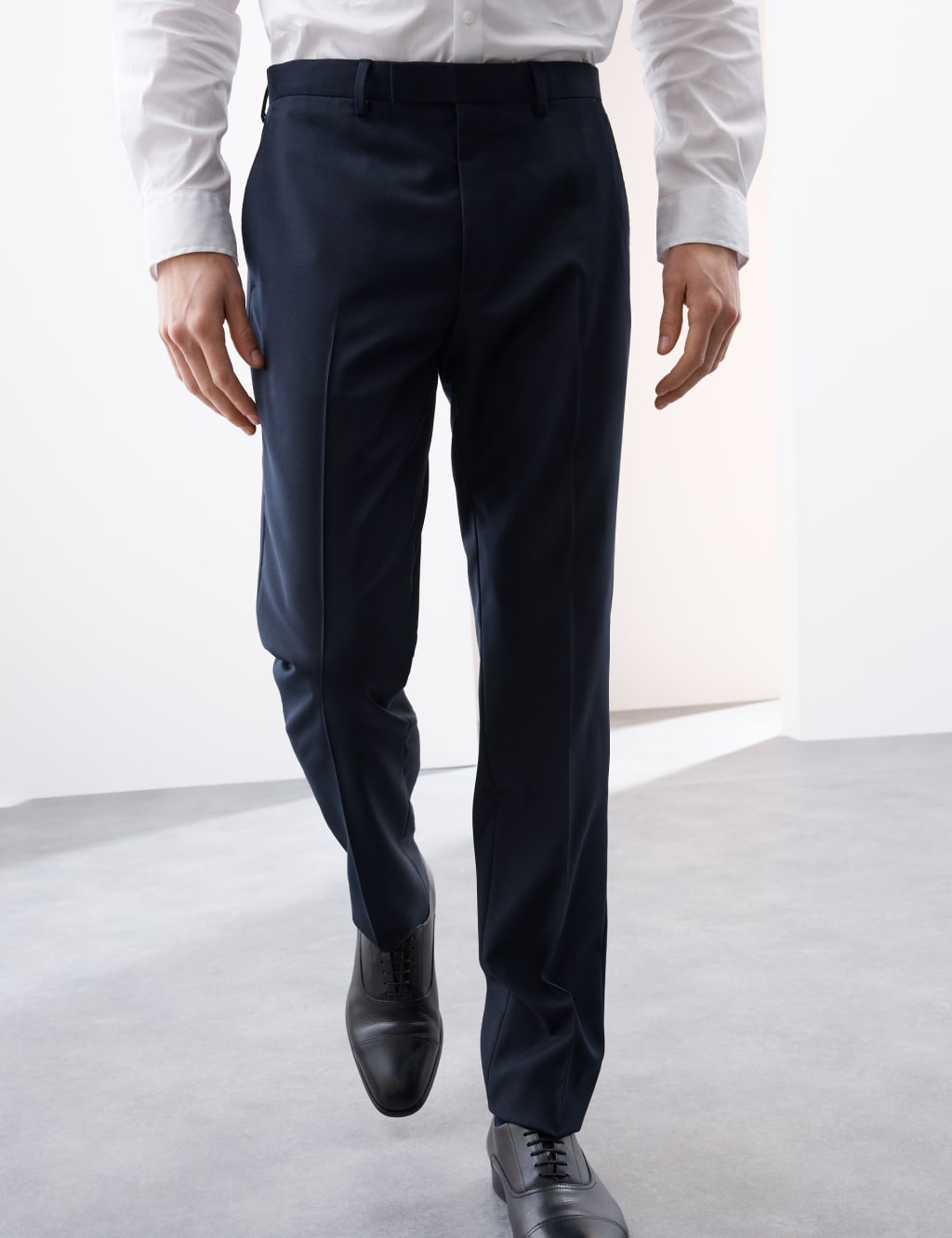 Tailored Fit Pure Wool Check Suit Trousers 4 of 8