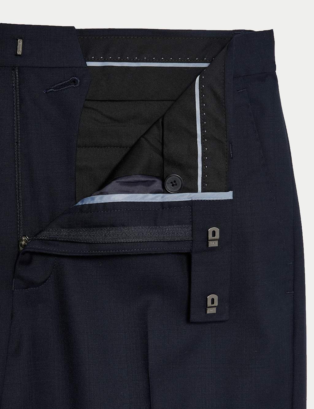 Tailored Fit Pure Wool Check Suit Trousers 8 of 8