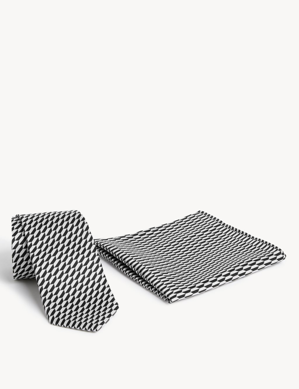 Geometric Pure Silk Tie & Pocket Square Set 2 of 3