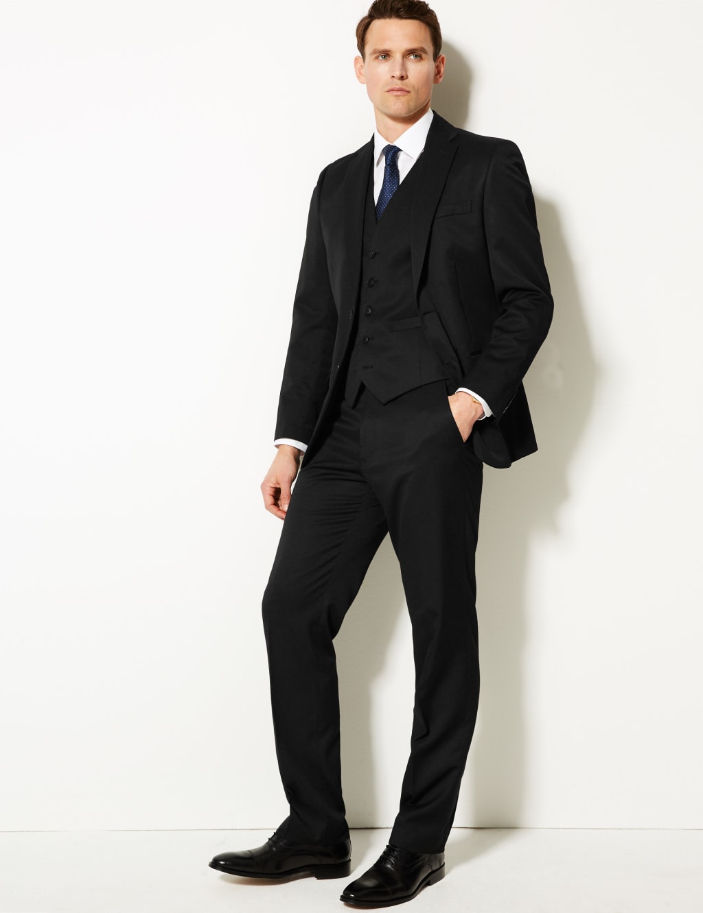 Black Regular Fit Waistcoat M S Collection M S