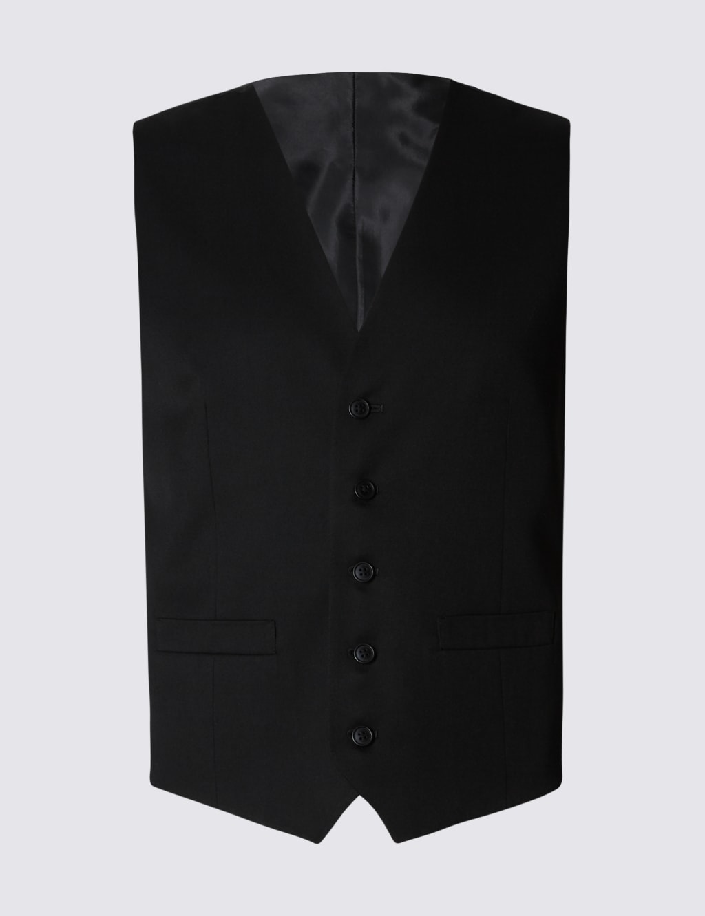 Black Regular Fit Waistcoat M S Collection M S