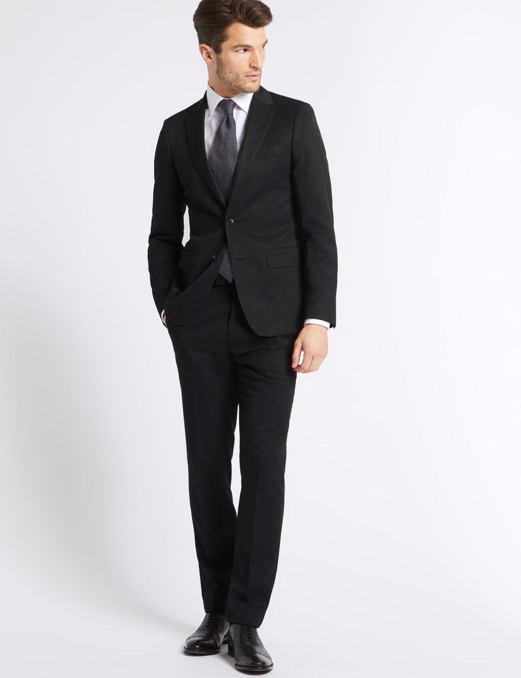 Big Tall Charcoal Slim Fit Jacket M S Collection M S