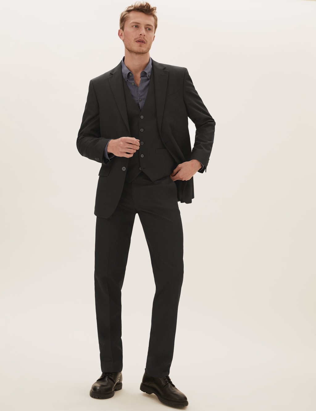 Big Tall Black Regular Fit Suit Jacket M S Collection M S
